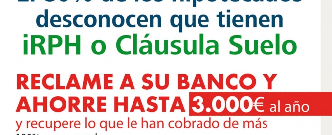 cláusula suelo reclame a su banco