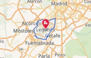 Mapa de la localidad de Leganés en Madrid