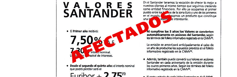 afectados valores santander